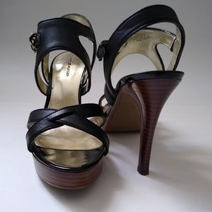 NEW Tommy Hilfiger Black Leather Strappy Stilettos